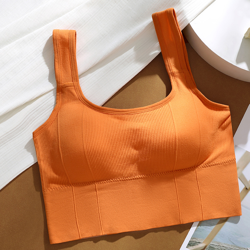 Nuevo Seamless Sports espalda envuelta en el pecho de las mujeres transpirable inalámbrico yoga running chaleco ropa exterior ropa interior a juego para mujeres
