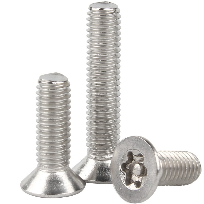 厂家 不锈钢梅花螺钉沉头梅花带柱防盗螺丝M4*6/8KM|ms