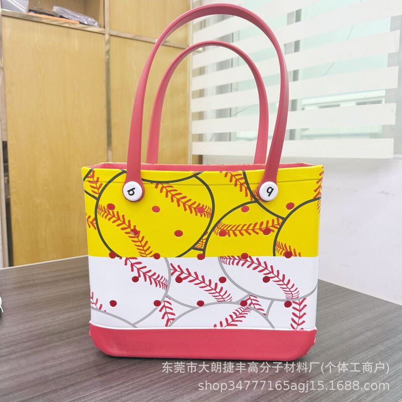 欧米の大型EVAビーチバッグ多機能収納バッグ女性用ハンドバッグDIY穴バッグ大容量スポット|undefined