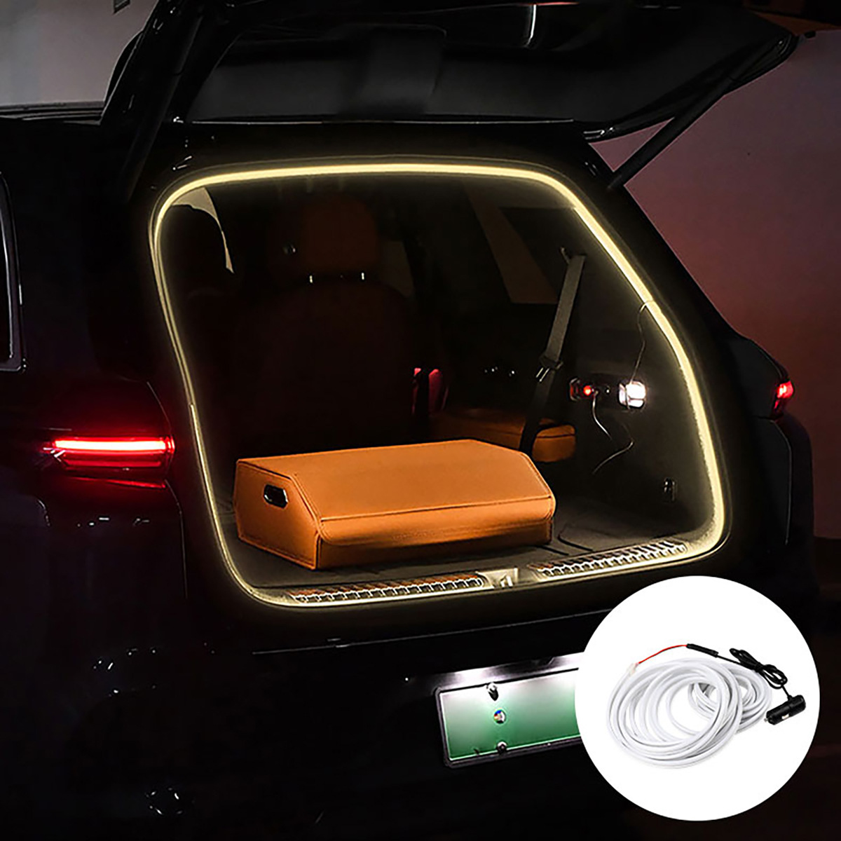 汽车后备箱灯轿车SUV通用点烟器取电尾箱照明灯led户外照明灯热销