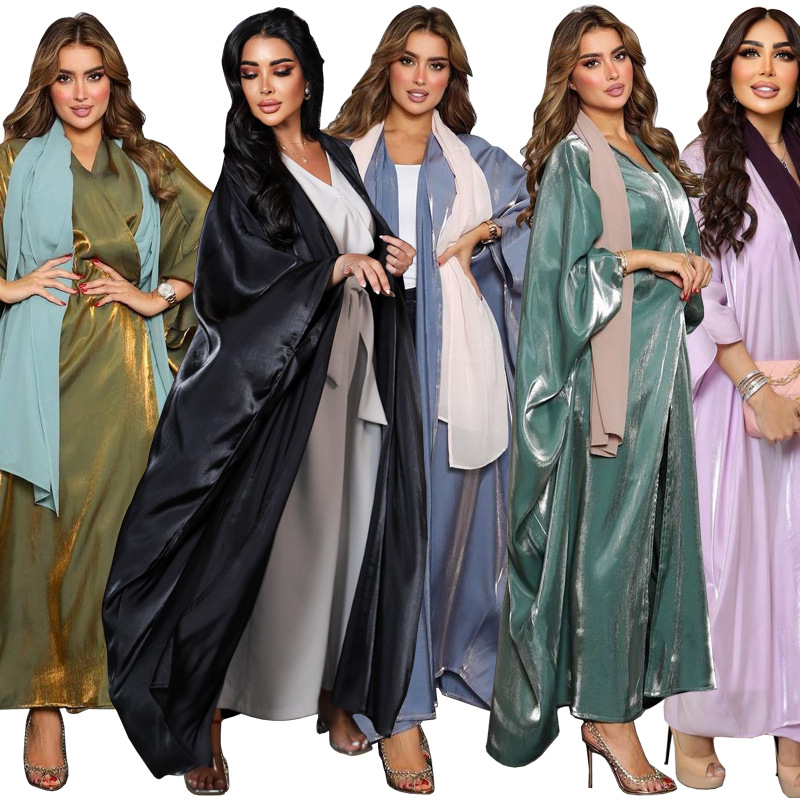 Elegant Eid Autumn Bat Sleeve Muslim Abaya Women Dress  Modest Morocco Party Long Dress Islamic Turkey Dubai Ramadan Jubah Robe