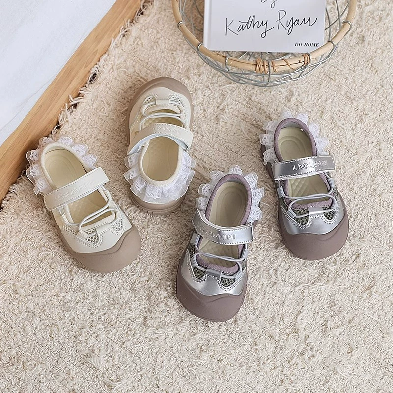 Детский балет ветер одиночная сетка функция Mary Jen Shoes 2025 Летняя новая детская повседневная спортивная полая сандалия