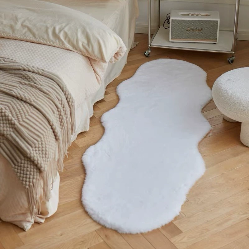 Amazon новый имитационный ковер из кроличьей шерсти для спальни для девочек одеяло для кровати коврик для окна белый плюшевый коврик