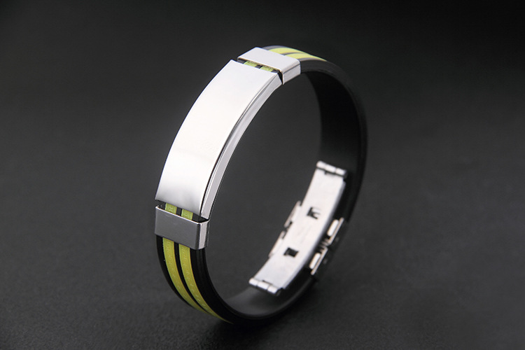 Personalidad de acero de titanio de Europa y América Gran Muralla pulsera de silicona de moda de hombre pulsera de acero inoxidable al por mayor fábrica directa