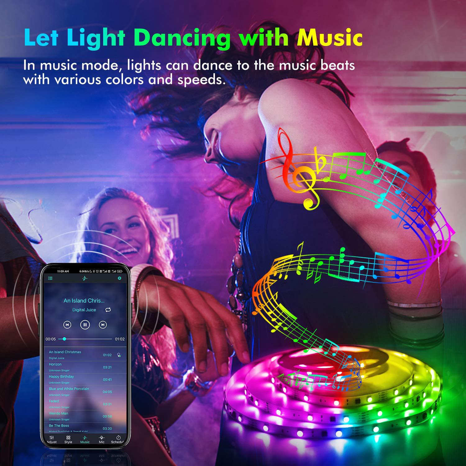 5Vled16 Lampenfassung Bluetooth 24 Tasten 3535 selbstklebend RGB Farbwechsel Schlafzimmer Kleiderschrank Heimdekoration LED-Streifen