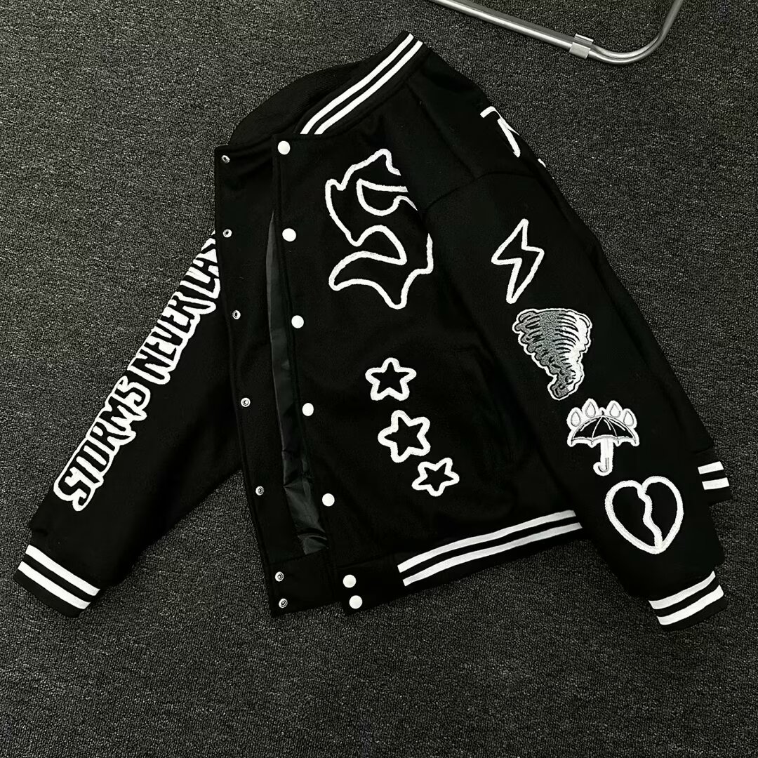 Other Brand AC Milan Varsity Jacket Embroidered Black