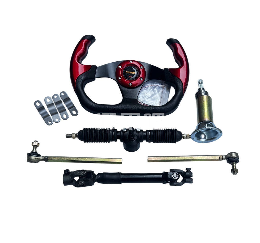 Modified Go-Kart Parts, Self-Made Four-Wheel Electric Vehicle Steering Kit, Steering Gear Universal Joint 32cm Steering Wheel