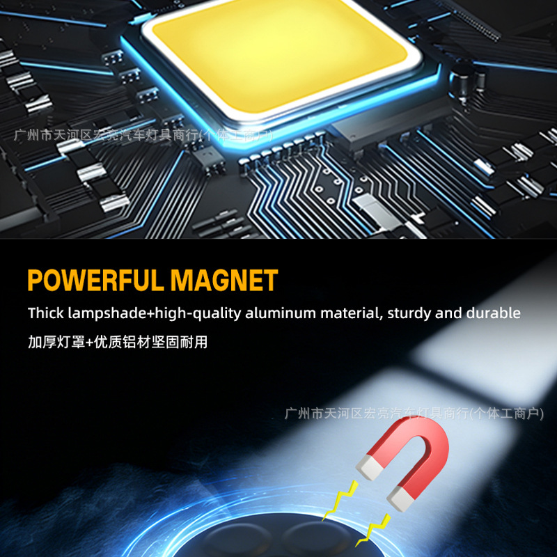 Cross-Border New Model Trailer Truck Tail Light Led Brake Signal Warning Light with Magnet Red and Yellow Dual-Color Tail Light