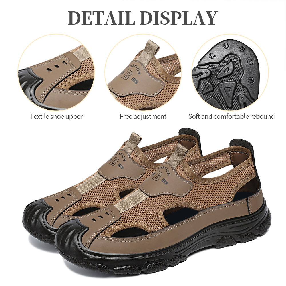 Zapatos de hombre nuevos sandalias de gran tamaño zapatos de playa transfronterizos para hombre zapatos casuales huecos zapatos de boca baja zapatos transpirables para hombre 46