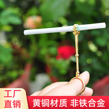 欧美创意金属手势戒圈复古风抽烟指环可调节女士烟托戒指工厂货源