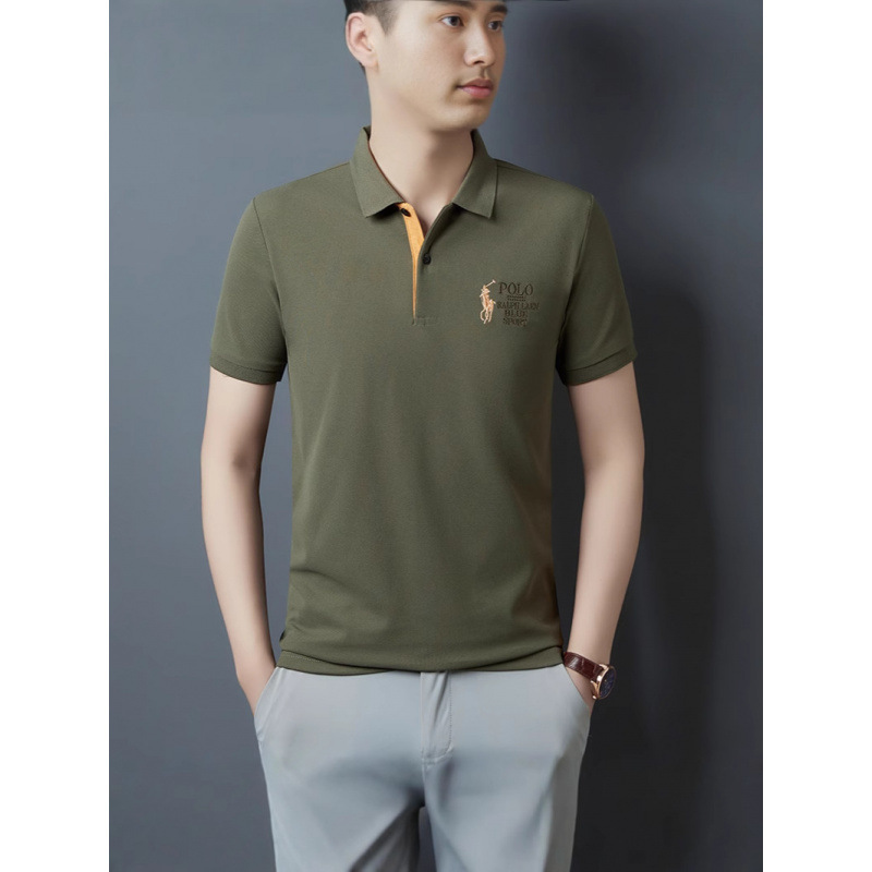 Camisa POLO suelta delgada para hombres 2025 verano nuevo estilo juvenil de negocios casual marca de moda camiseta de manga corta para hombres