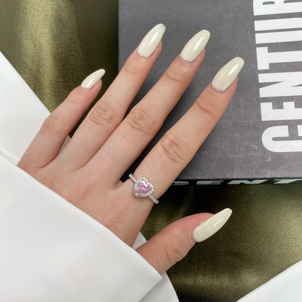 3g Weight Zircon Inlay Material Rings Classification 5, 9 Ring Size 1 Piece Quantity Daily Occasion 925 Sterling Silver Material Heart Shape Pattern 2025 Spring and Summer Season Women's Gender Plating Design Sweet Style 925 Sterling Silver Zircon Heart Shape Rings 925 Sterling Silver Rings 28