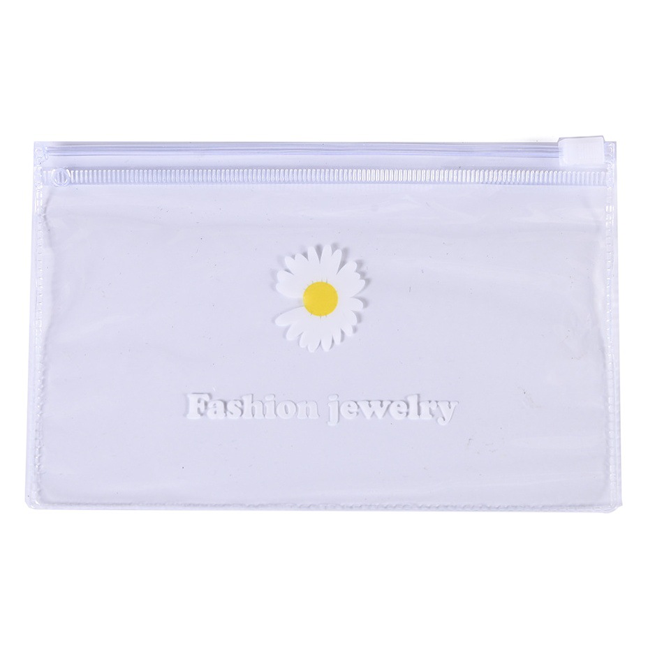 Estilo coreano fresco Margarita de plástico transparente Ziplock bolsa ropa interior bolsa de embalaje en stock al por mayor bolsa de embalaje de PVC