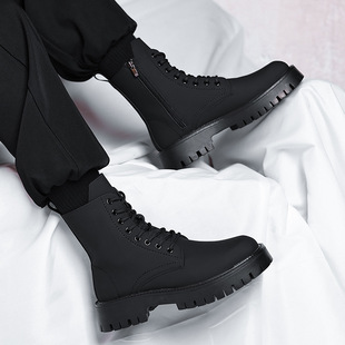 2024 Boots Men's Autumn and Winter Long Workwear Internet Celebrity High Street Soft Leather British Yuppie Men's Boots 3301-R