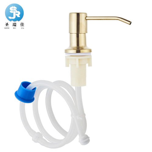Saint Ruijia 304 stainless steel sink soap dispenser kitchen bathroom hardware pendant cross-border extension tube press pump head