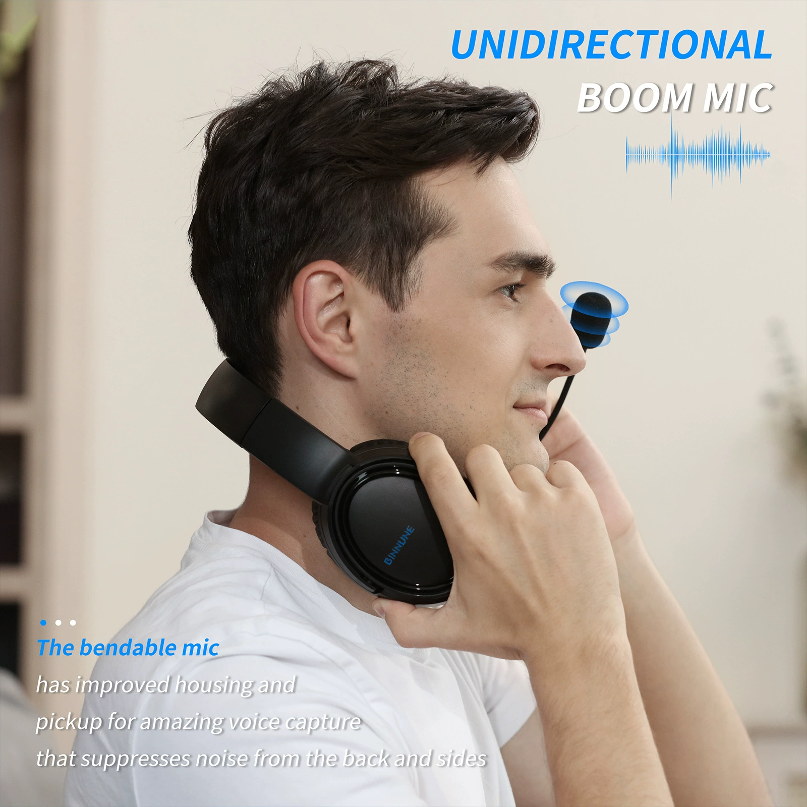 Игровая гарнитура BINNUNE BG02 с микрофоном, накладные полноразмерные проводные наушники, совместимы с PS/PC/Xbox