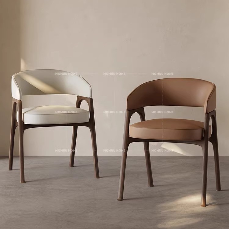 Solid Wood Dining Chair Home Modern Simple Horseshoe Chair Nordic Designer Restaurant Leisure Backrest Armrest Book Chair