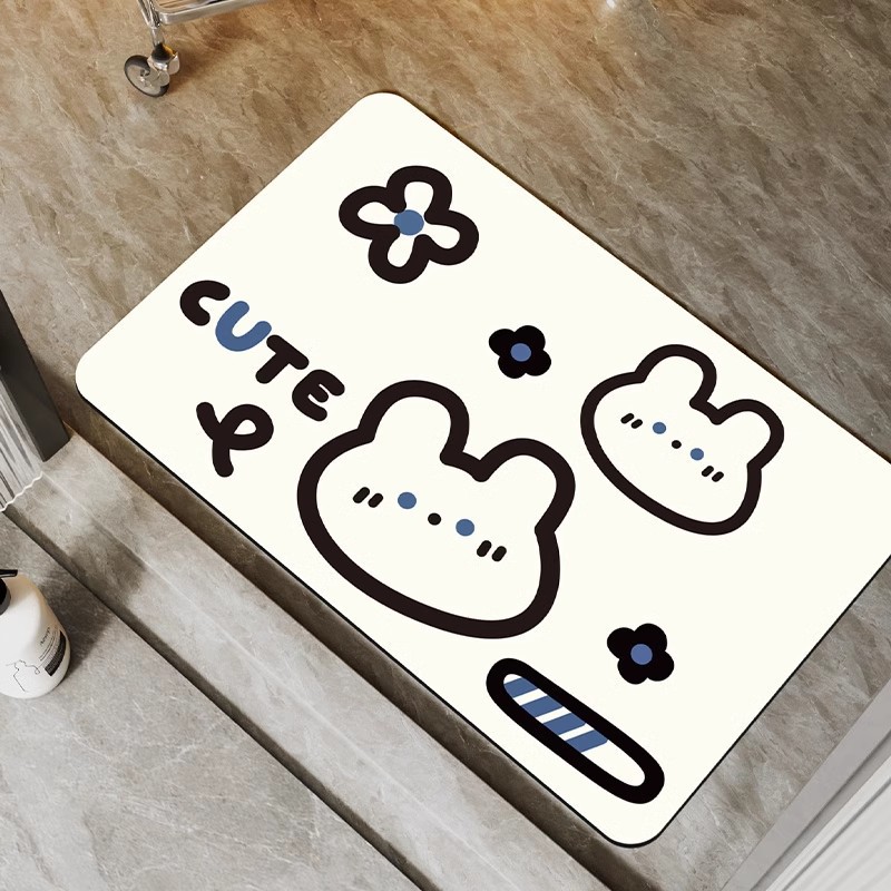 Bathroom Absorbent Diatom Mud Floor Mat Household Toilet Door Absorbent Quick-drying Foot Mat Dirt-resistant Wear-resistant Floor Mat