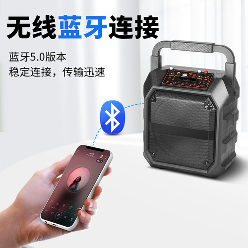 Portable Square Dance Audio Outdoor Bluetooth Speaker Portable Home Singing Karaoke Microphone Wireless Microphone