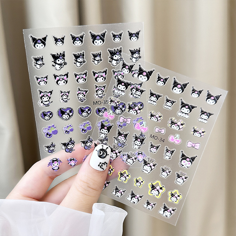Nail art new jewelry cute stickers relief stickers material small red book explosions nails with a variety of patterns wholesale