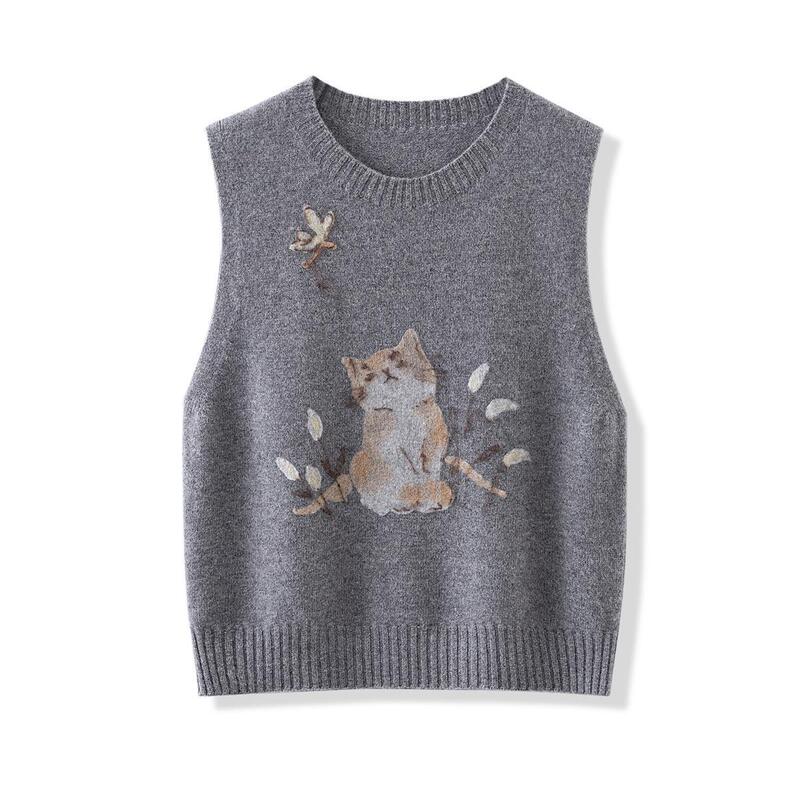 High-end trendy brand 2026 early autumn new Korean-style elegant and youthful vest knit top women's clothing High-end trendy brand 2026 early autumn new Korean-style elegant and youthful vest knit top women's clothing