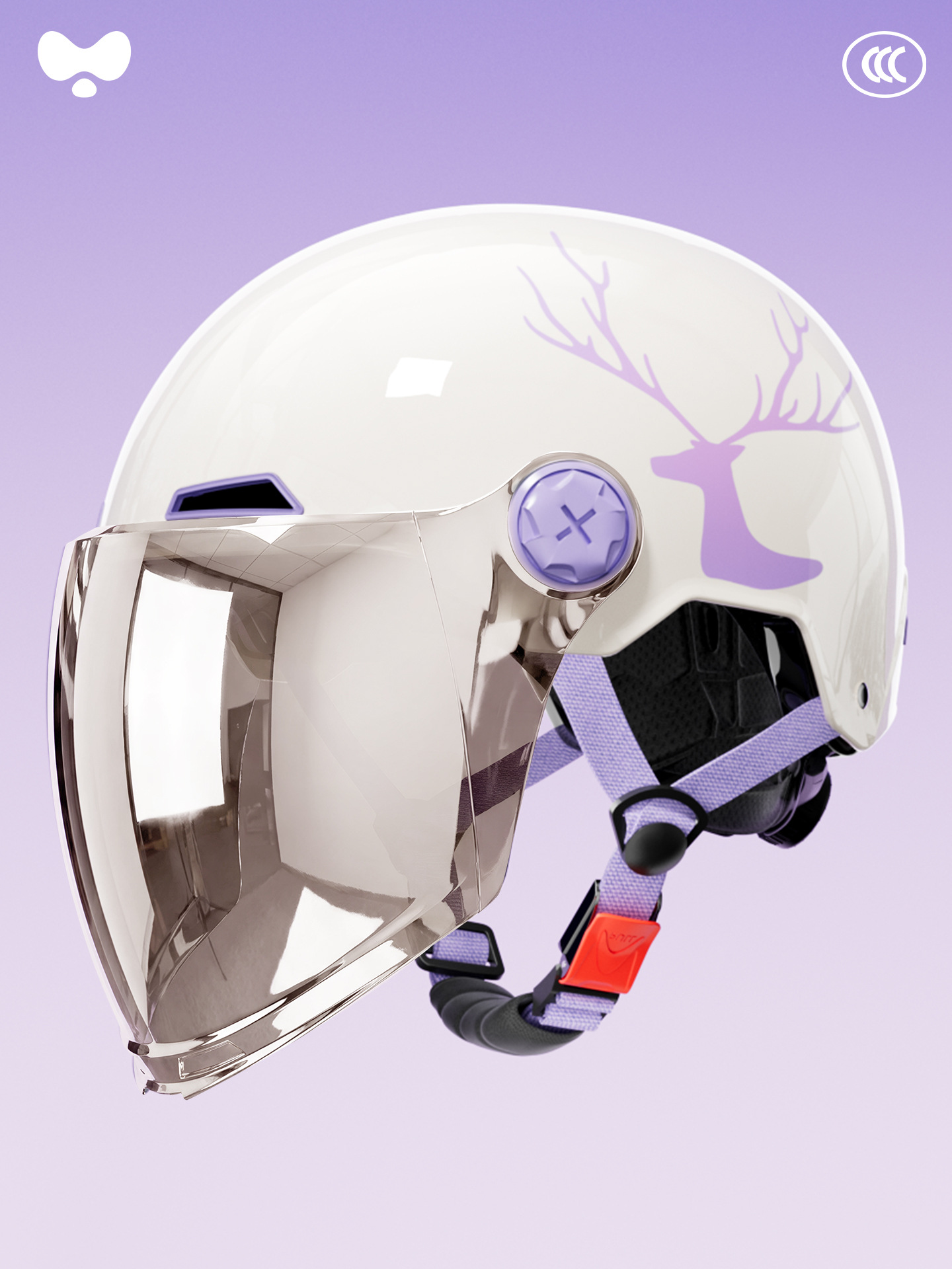 Certified Winter Warm | Universal Motosiklet kaskı (dəbilqə) - 3c-white-elk-electroplated-long-lens-class-a-new-national-standard-one-size