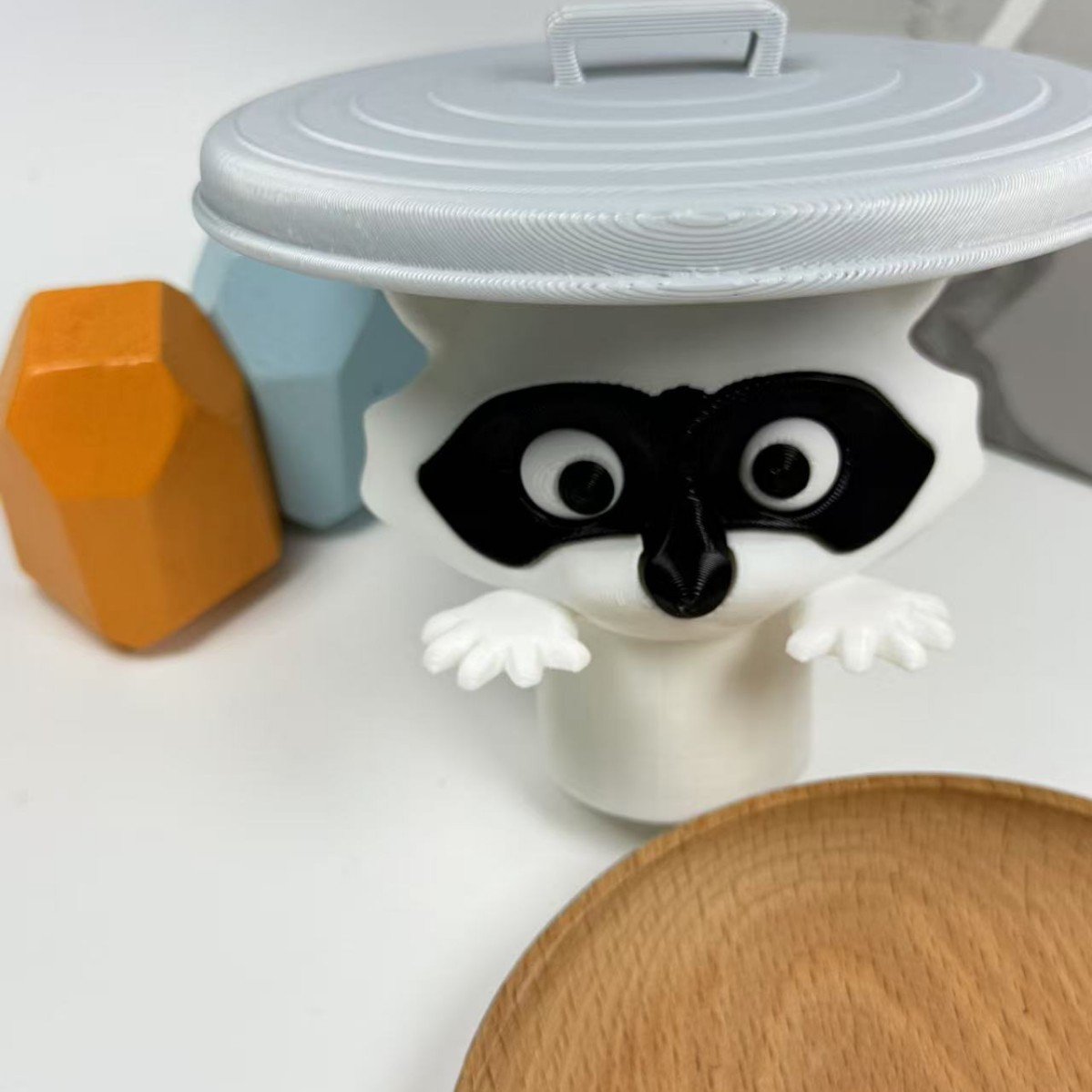 Portalápices de mapache creativo, caja de tejidos con diseño de ladrón