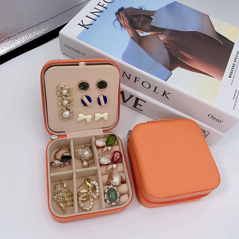 작은 더블 레이어 귀걸이 - 크로스 패턴 오렌지, 10*10*5CM