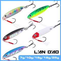 Blue Blade Iron Plate Lead Fishing Lure 7/10/15/18/25g Hard Baits Blood Slot Hooks Boat Fishing Sea Fishing Lure