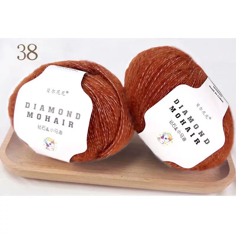 Мохеровая пряжа (Diamond Mohair), 25 г, мягкая пушистая, для вязания и крючка