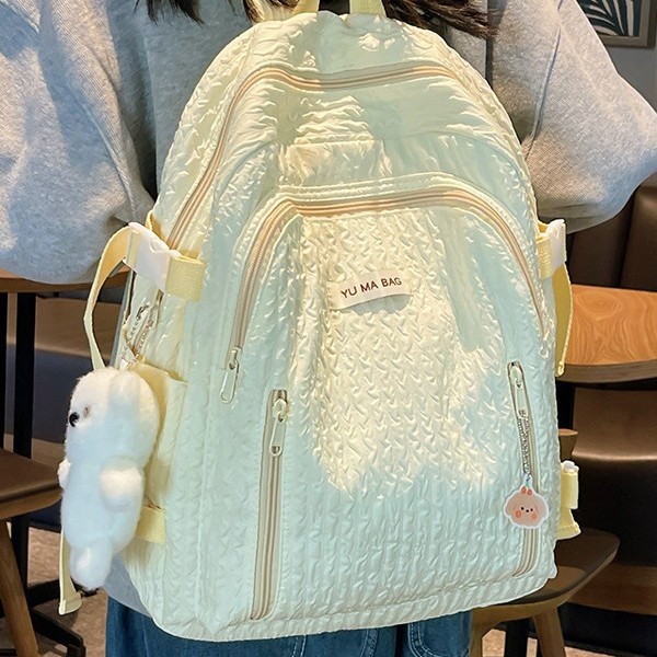 Großzügiger Rucksack mit Buchstabenanhänger für Grund-, Mittel- und Oberschule sowie für Studenten, Großhandel, frisches Design, doppelt_voghion.com