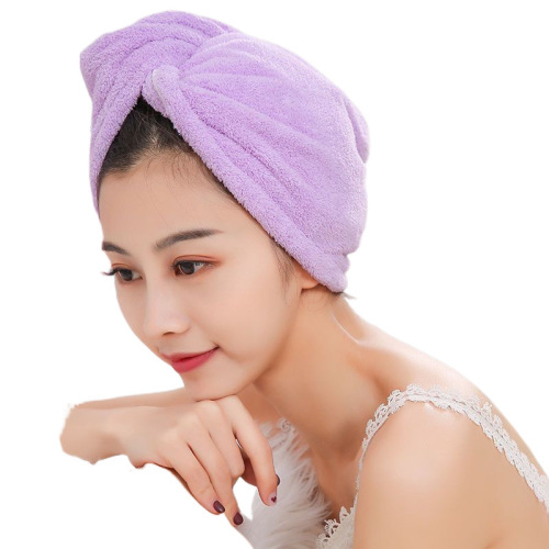 Edge-thickened coral velvet hair towel turban for quick-drying hair, water-absorbent hair drying turban