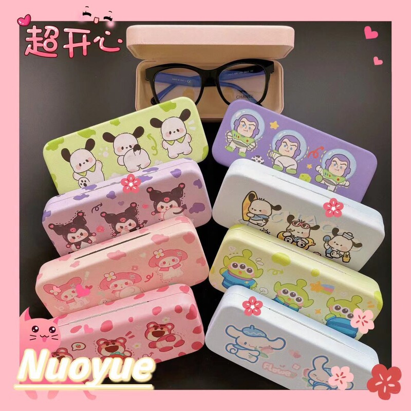 Crayon Shin-Chan Cartoon Glasses Case Portable for Women, High-End Cute Eyeglasses and Sunglasses Case, Kirby High-Value Design