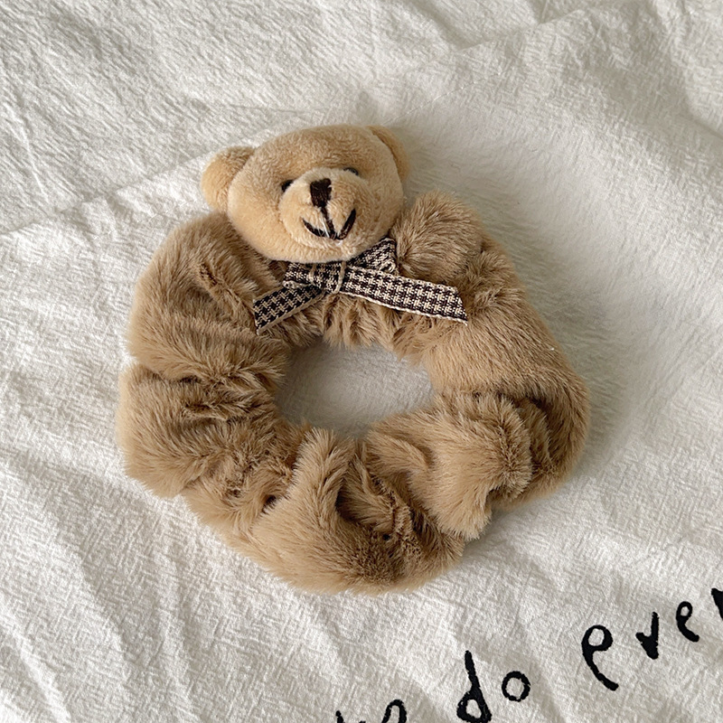 30g Weight Hair Tie Hair Accessories Type 1 Piece Quantity Holiday, Daily Occasion Plush Material Rabbit, Animal, Cartoon, Bear, Knot, Butterfly, Bow Knot Pattern Women's Gender Cute Style Cute Women's Rabbit Animal Cartoon Plush Hair Tie 10