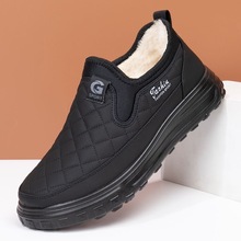 冬季加绒棉鞋男老北京布鞋2025新款加厚保暖防滑一脚蹬休闲爸爸鞋