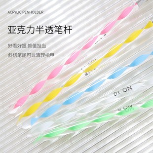 Factory Manicure Pen Wholesale Crystal Pen Manicure Set Carved Painted Strokes Flower Pen Nail Brush Ready Stock