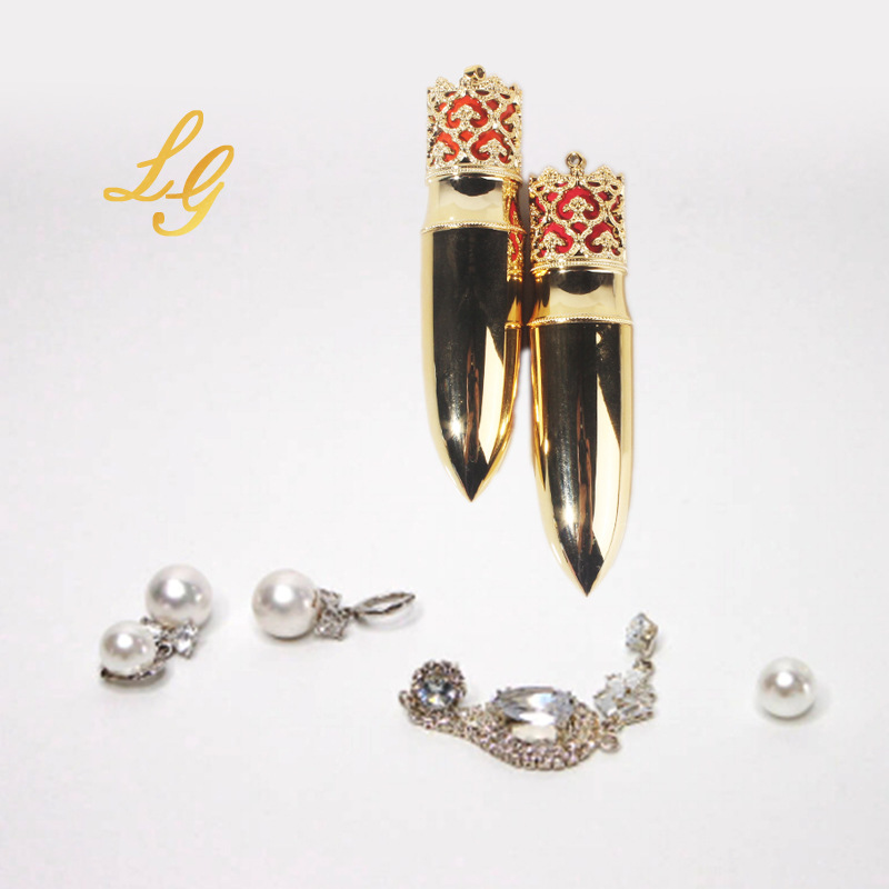 现货供注塑电镀萝卜丁皇冠镂空口红管DIY子弹头润唇膏化妆品包材