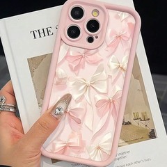 丝绸蝴蝶结适用iphone16promax手机壳苹果15pro阶梯14跨境13/12爆