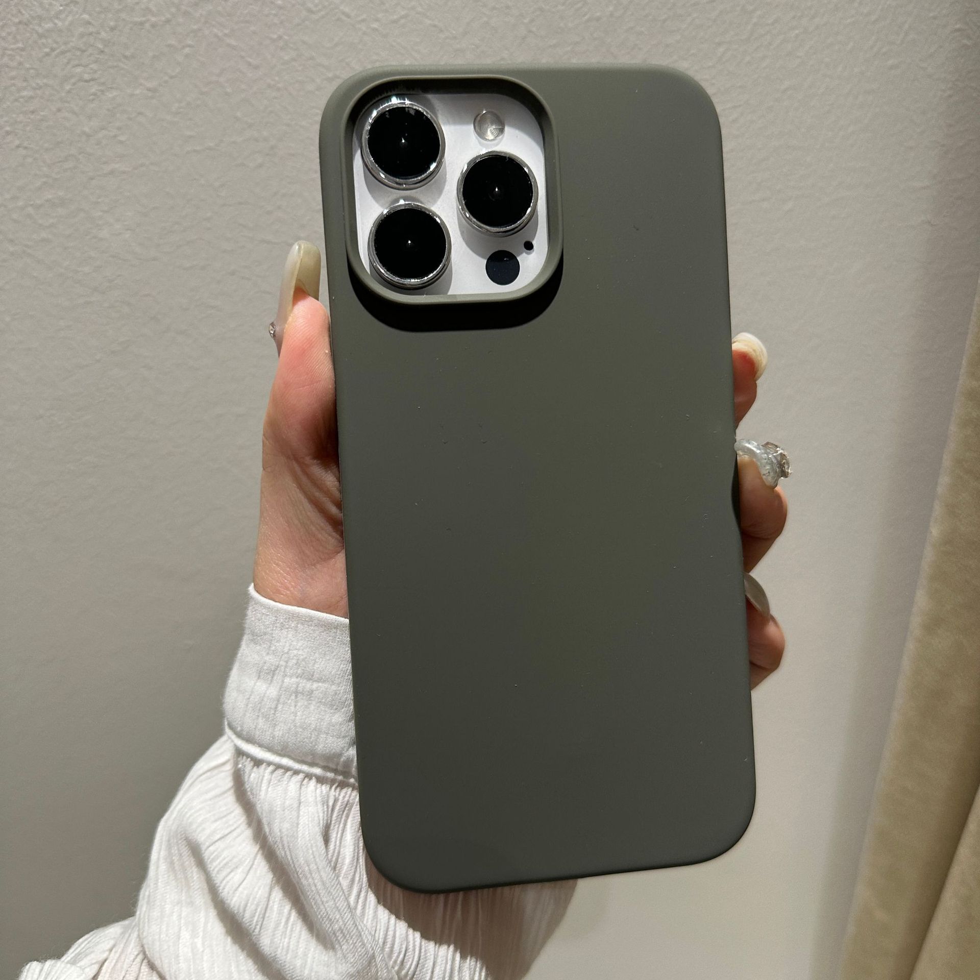 Adecuado para iphone12 funda de silicona líquida Apple 11pro piel sensación esmerilado 12max con LOGO pelusa teléfono caso