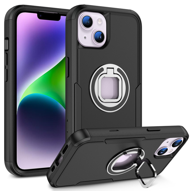 Cross-Border Applicable Apple iPhone 14 6.1 Commuter with Ring Anti-Fall Three-Proof Mobile Phone Case Source Manufacturer