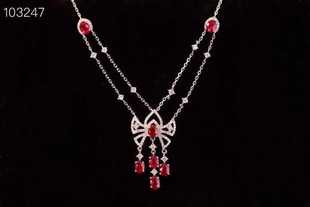 18K Gold Ruby Butterfly Tassel Necklace Shenzhen New Explosions Spot Gold Necklace Jewelry Factory Price