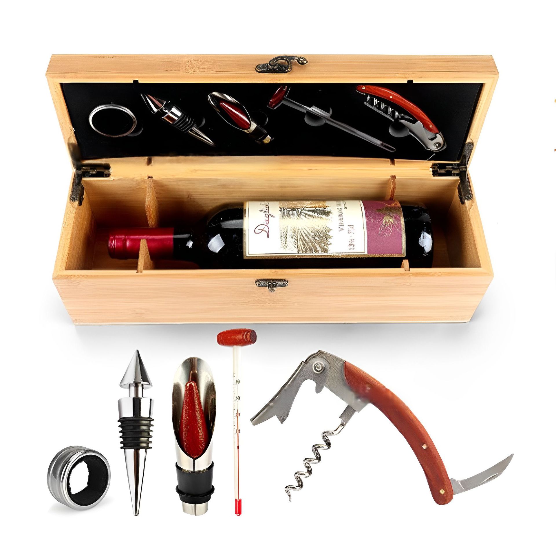 단일 나무 색상 - 레드 와인 상자 마호가니 5 종 세트