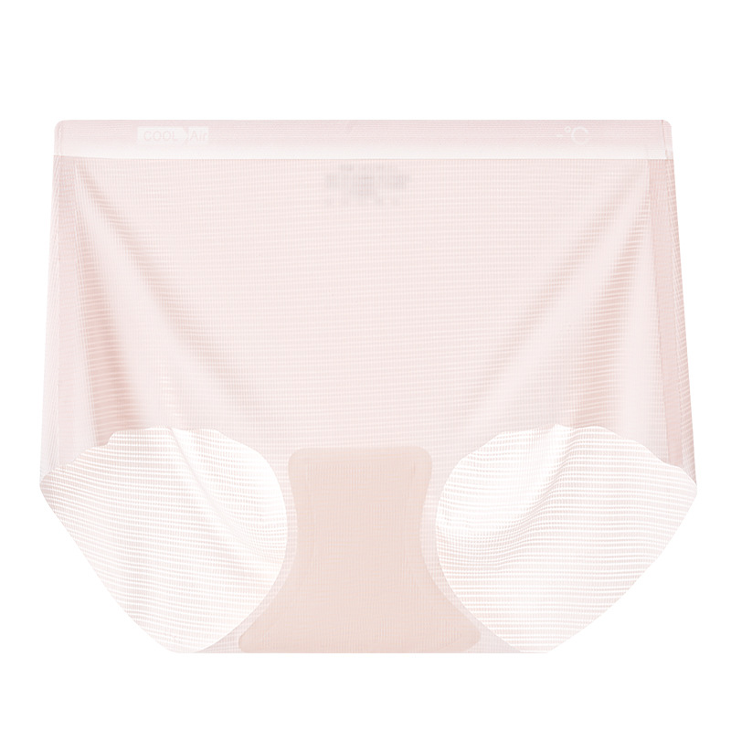 Calzoncillos de cintura media delgados de verano para mujer, pantalones antibacterianos y transpirables para niña, ropa interior de mujer sin costuras de seda de hielo de secado rápido