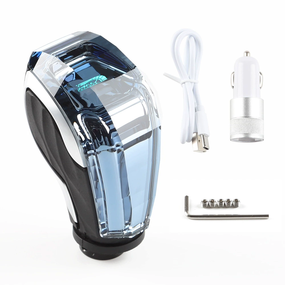 Трансграничный новый автомобиль Модифицированная автоматическая кнопка переключения передач головка шестерни светодиодная сенсорная светящаяся Хрустальная ручка шестерни Универсальная