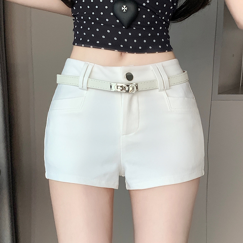 Real Shot of White Shorts, Hot Girl Casual Pants, Women's Spring New Elastic Slimming Tight Pants, Hot Pants, Black Pants Real Shot of White Shorts, Hot Girl Casual Pants, Women's Spring New Elastic Slimming Tight Pants, Hot Pants, Black Pants