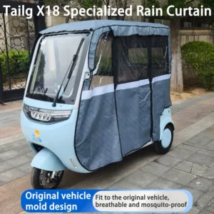Rain Curtain and Canopy for the Tailg X18 Tricycle, Windproof, Sunproof, and Cold-Resistant, Suitable for Overseas Tricycles in Europe, America, and Southeast Asia