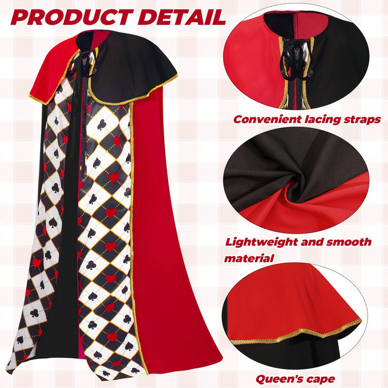 European and American Cross-Border Alice in Wonderland Costume Red Queen Cosplay Halloween Carnival Role-Playing