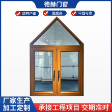 跨境UPVC贴膜平开窗别墅阁楼商品房用铝合金窗户防风系统异形门窗