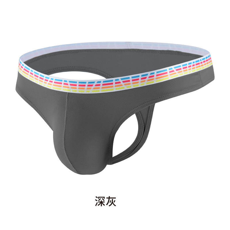 SHEIN estilo transfronterizo hombres de seda de hielo transparente en forma de T pantalones cortos de verano ropa interior sexy más tamaño Comercio exterior caliente