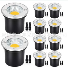 面8cm3w5w瓦埋地灯5w6w7w10w12w地埋灯LED插地灯RGBW埋地灯地埋灯